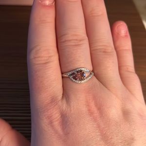 Gorgeous lab created light rubellite on .925 solid sterling silver.